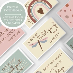 Tarjetas de Afirmación Para Superar una Ruptura, Afirmaciones Positivas, Cartas de Manifestación, Frases Motivacionales, Amor Propio