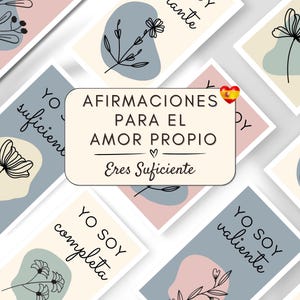 Tarjetas de Afirmaciones en Español para Imprimir, Cartas de Manifestación Imprimibles para la Confianza, la Autoestima y la Atención Plena