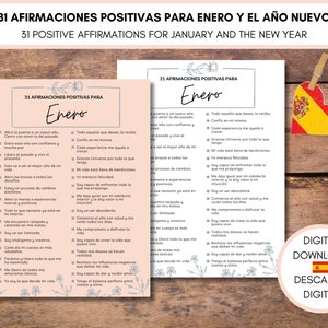 Lista de Afirmaciones en Español para el Año Nuevo, Frases Positivas Imprimibles para Enero, Amor Propio y el Crecimiento Personal