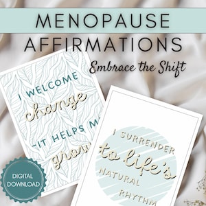 Menopause Affirmation Cards: Printable Self-Care, Emotional Support (PDF Download)