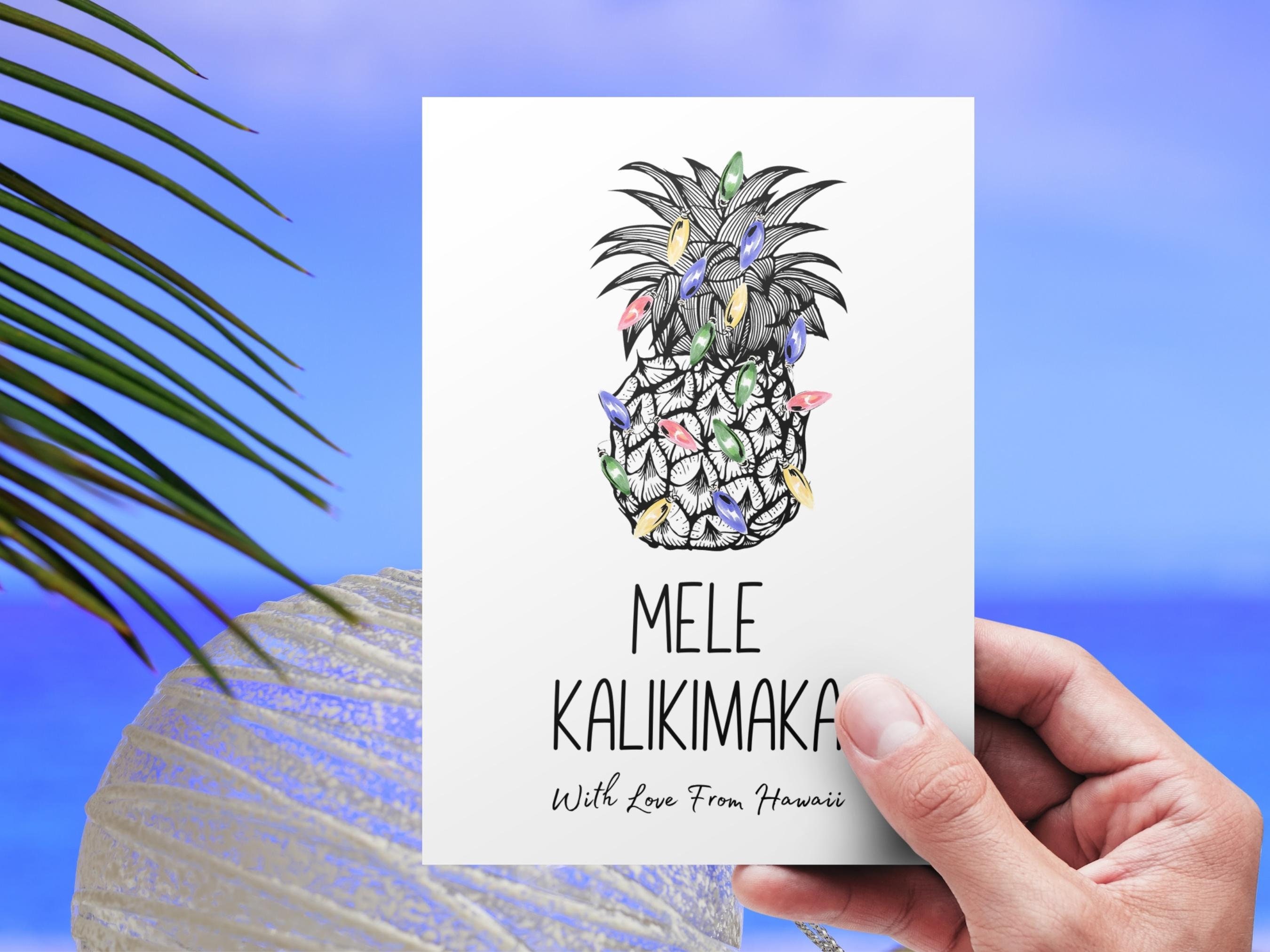 Editable Canva Template Mele Kalikimaka Holiday Card Etsy