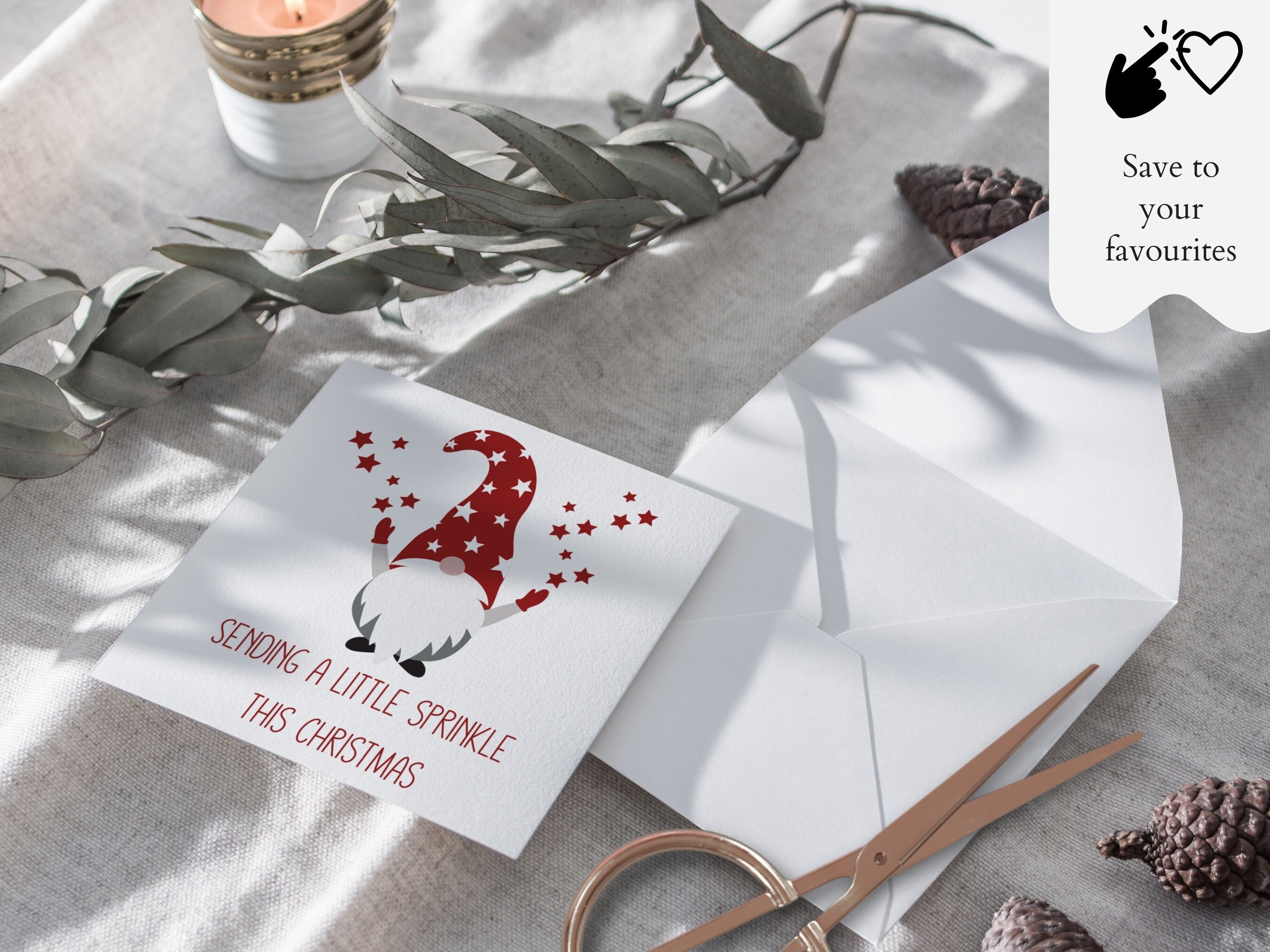 Scandinavian Gnome PRINTABLE Christmas Cards With Envelopes, Nordic ...