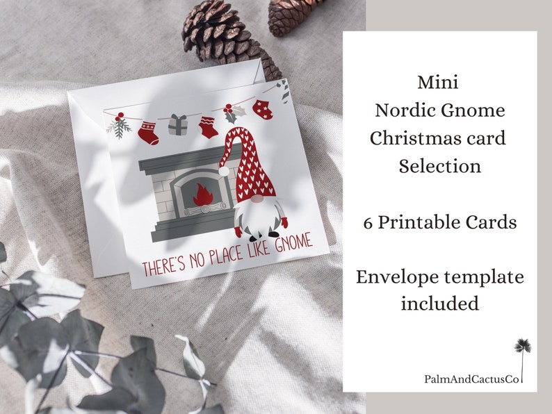 Scandinavian Gnome PRINTABLE Christmas Cards With Envelopes - Etsy