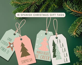 Printable Christmas Gift Tags in Spanish - Etiquetas de Regalo - Feliz Navidad