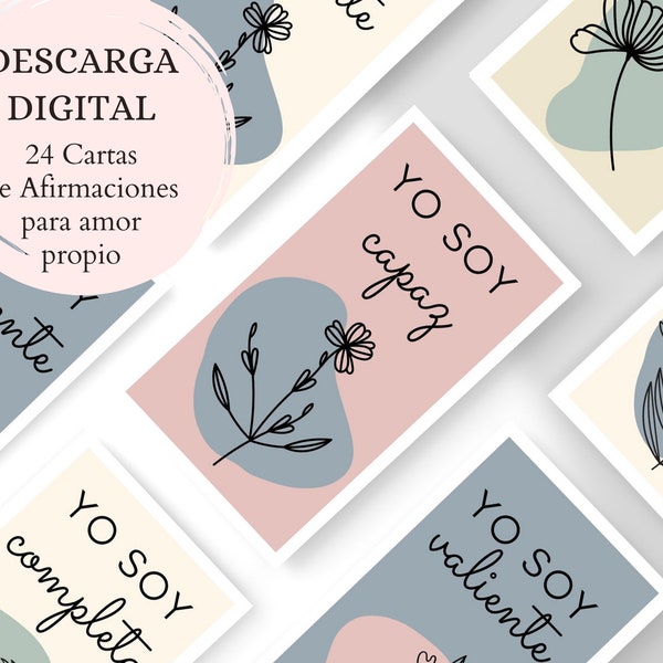 Tarjetas de Afirmación Imprimibles, Afirmaciones Positivas Diarias, Cartas de Manifestación, Tarjetas de Motivación, Frases de Amor Propio