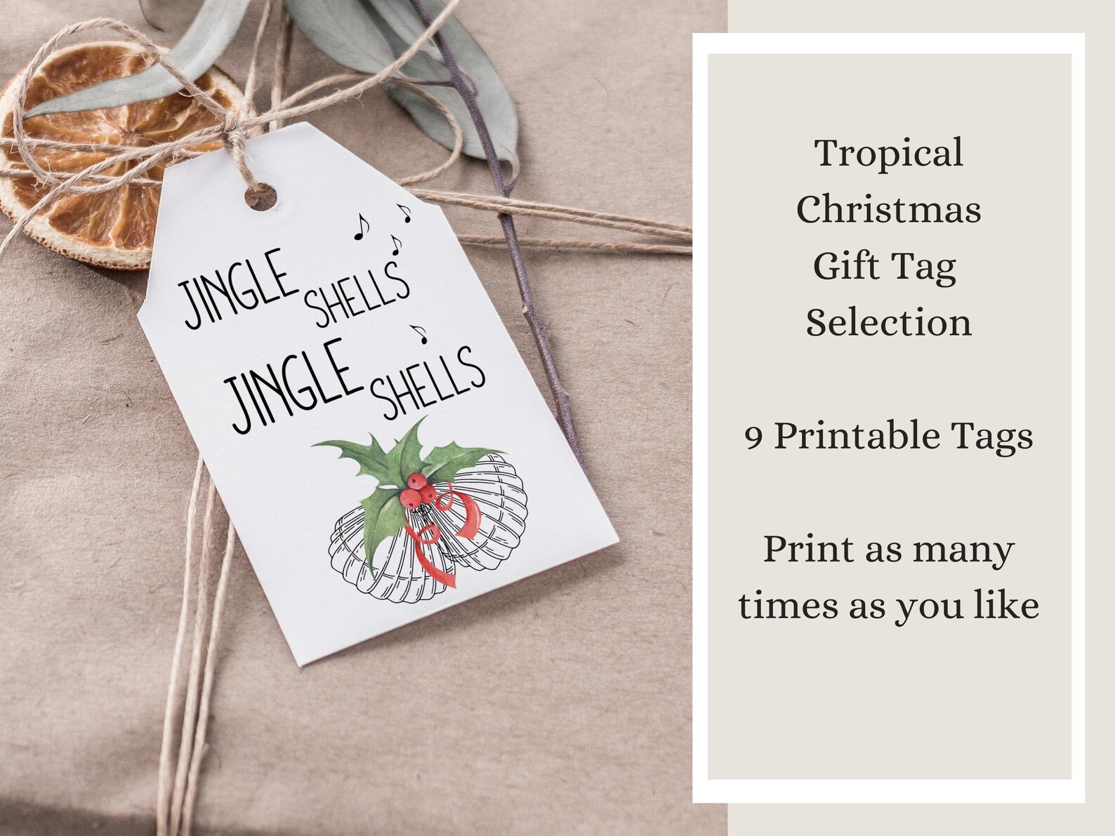 Tropical Christmas Gift Tags Printable Mele Kalikimaka Beach Etsy