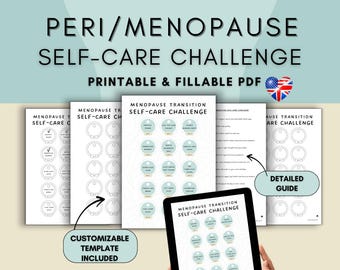 Menopause Self Care Checklist: Fillable Wellness Journal and Editable Worksheets (Printable PDF)