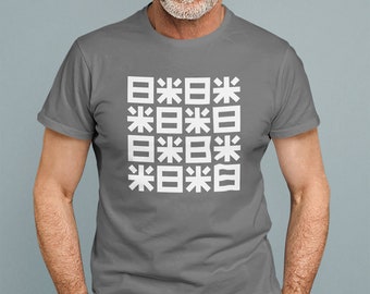 Nichibei (Japanese American or Japan America) pattern design, Unisex/Mens sizes, Soft slim asphalt gray cotton T.