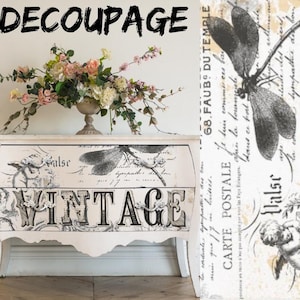 Large Decoupage Paper (20 x 30") - Furniture Decoupage - Georgia Vintage