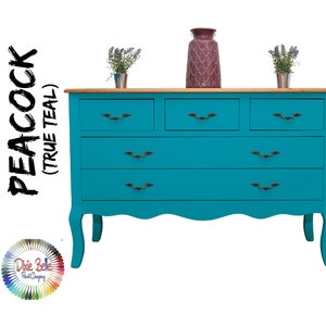 PEACOCK Chalk Mineral Paint, Teal Blue Paint, Blue Paint, Dixie Belle, Furniture Paint