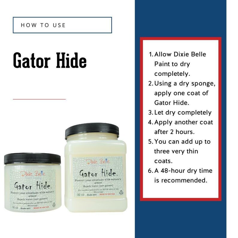 GATOR HIDE Top Coat Dixie Belle Furniture Sealer Paint Etsy