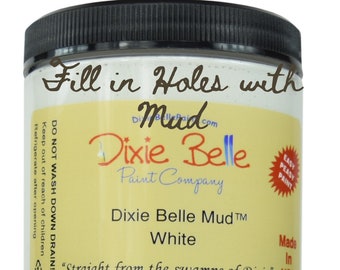 Dixie Belle MUD, White, Wood Filler, Raised Stencil Paste
