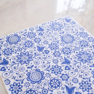 Blue Glass - Rice Decoupage Paper (12" x 12") - 3 Sheets - Dixie Belle Belles & Whistles