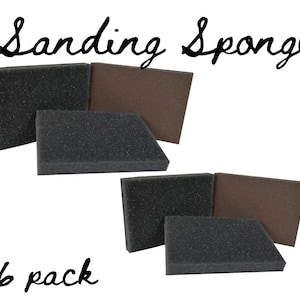 FINISHING SPONGE (6), 220 Grit, Dixie Belle, Distressing, Sanding, Sponge, Between Coat