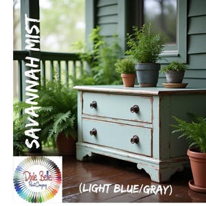 SAVANNAH MIST, Light Blue Paint,  Blue with gray tones, Chalk Mineral Paint, Dixie Belle, Furniture Paint