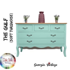 THE GULF Light Blue Chalk Mineral Paint, Dixie Belle, Furniture Paint, Turquoise