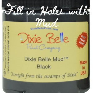Dixie Belle MUD, Black, Wood Filler, Raised Stencil Paste
