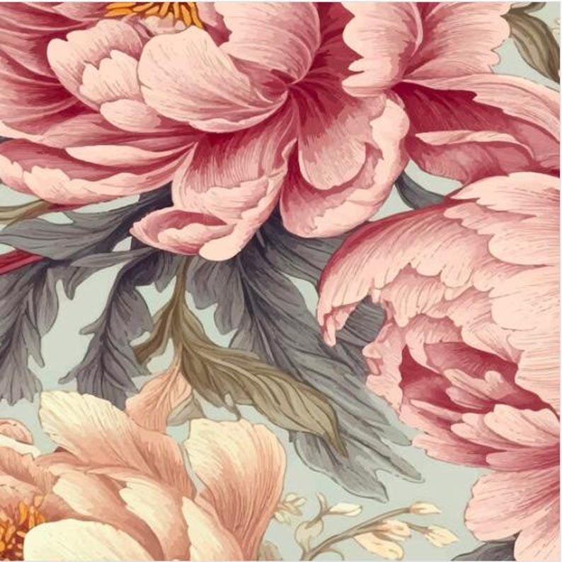 Peony Rice Paper PEACEFUL PEONIES - Large Decoupage Paper (23 X 33
