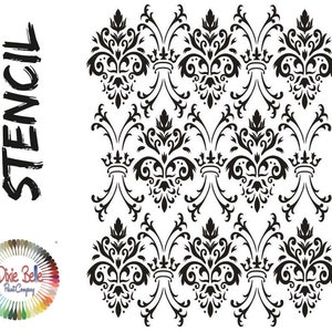 Royal Damask STENCIL , 14 x 18" , Mylar - Dixie Belle, Belles & Whistles