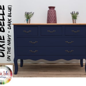 Navy Blue Paint, IN THE NAVY Dixie Belle Chalk Mineral Paint, Furniture Paint