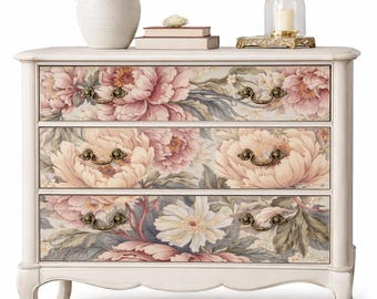 PEACEFUL PEONIES - Large Decoupage Paper (23 x 33") - Rice Paper - Dixie Belle - With Instructions