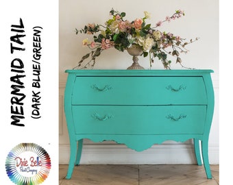 Turquoise Chalk Mineral Paint, MERMAID TAIL Chalk Mineral Paint, Blue paint, Dixie Belle, Furniture Paint