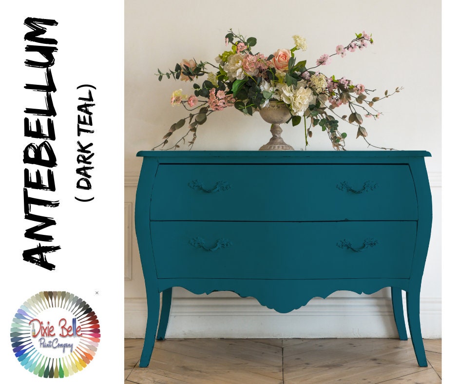 Dark Teal Dixie Belle Chalk Mineral Paint Antebellum Blue Etsy