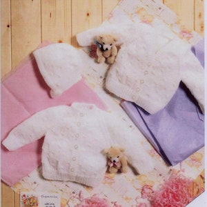 Baby Cardigans to Knit DK yarn instant download knitting pattern  Vintage from the 1980s PDF download