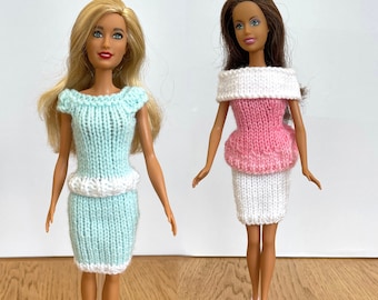 knitting patterns for Barbie doll PDF instant download DK 2 easy modern patterns