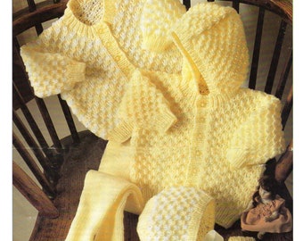 Baby knitting pattern for jacket, leggings and mitts, DK PDF digital download