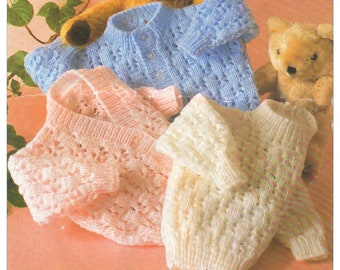 Babybreipatronen voor 3 baby's vest/trui maat 16-22 inch, DK wol/garen Instant PDF digitale download