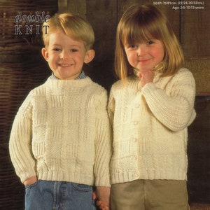 Child’s sweater and cardigan knitting pattern. DK PDF Digital download