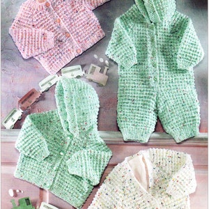 Baby cardigans, Jacket and all in one Double Knitting, Easy knit 0 to 6 years.