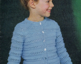 Knitting pattern for a child PDF Digital download. DK vintage easy knit