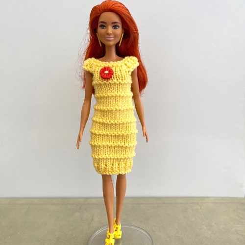 Krijgsgevangene Aanvankelijk Vereniging Knitting Pattern for an Easy to Knit Dress for Barbie in DK - Etsy