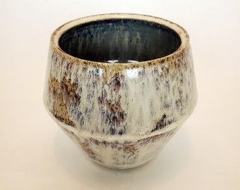 Flower pot/ Planter with Drippy Pearl Glaze. No drainage hole.