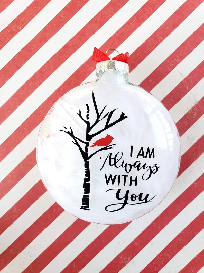 Cardinal In Memory Of Large 4 inch Clear Disc shaped ACRYLIC Mom Gift-Family Gift-heaven-loss-memory