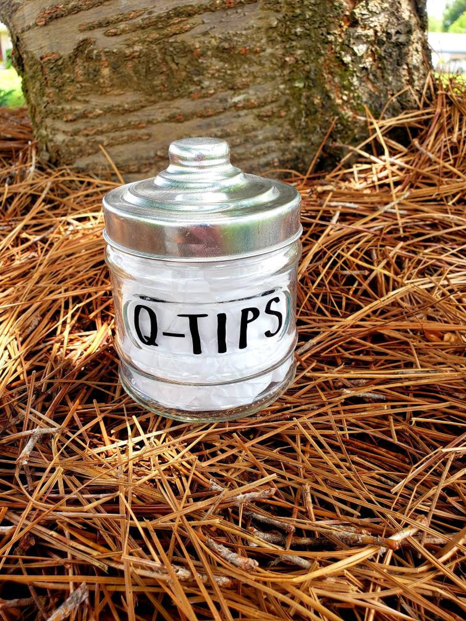 Set of 4 Bathroom Glass Jarsqtipshair Etsy