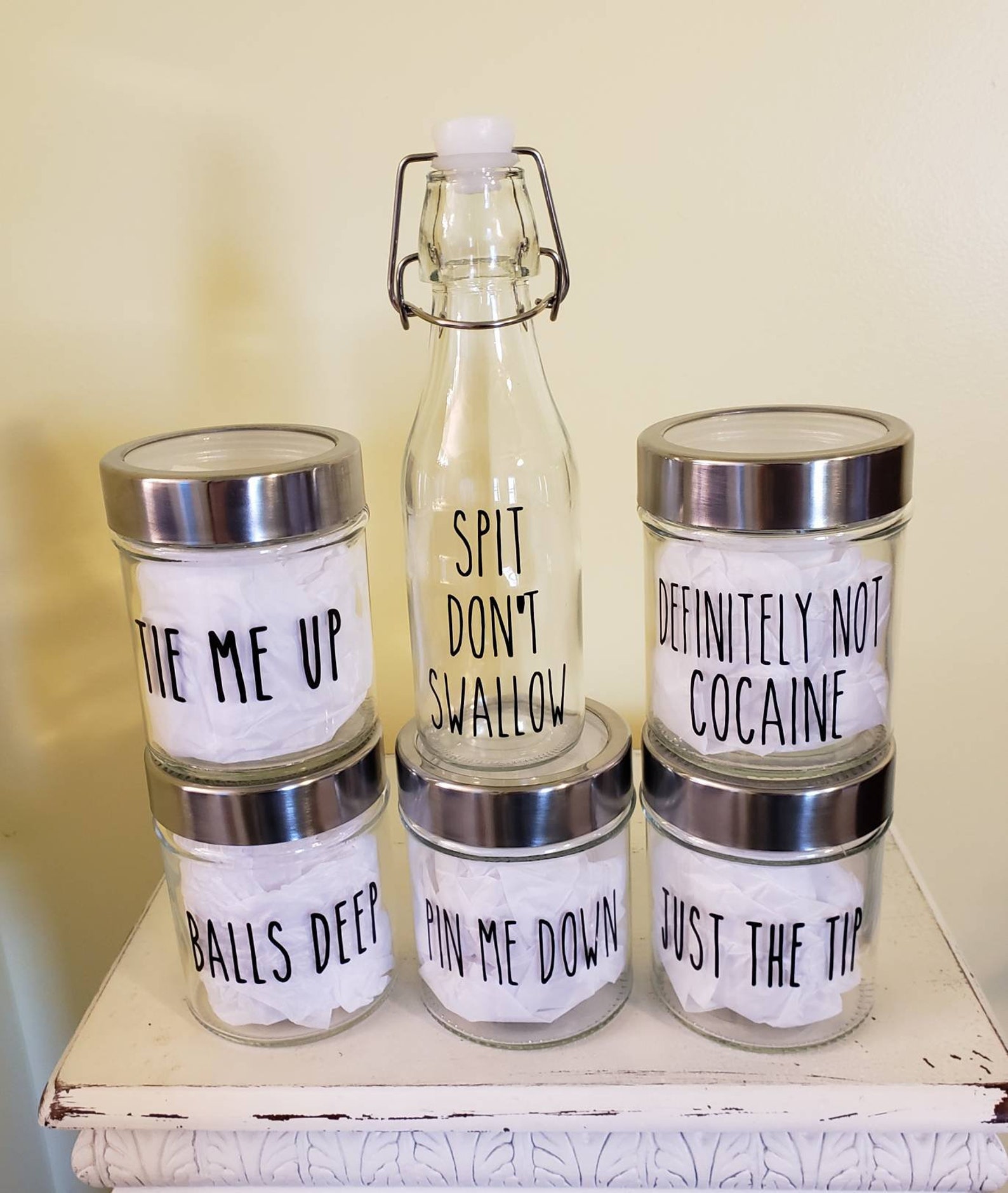 Dirty Adult Bathroom Jars Decor Funny Humerous Mouthwash Etsy
