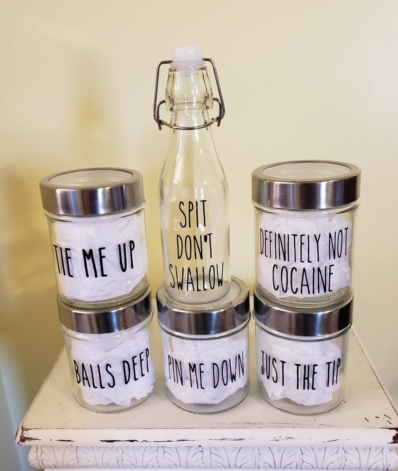 Dirty Adult Bathroom Jars Decor Funny Humerous Mouthwash Etsy