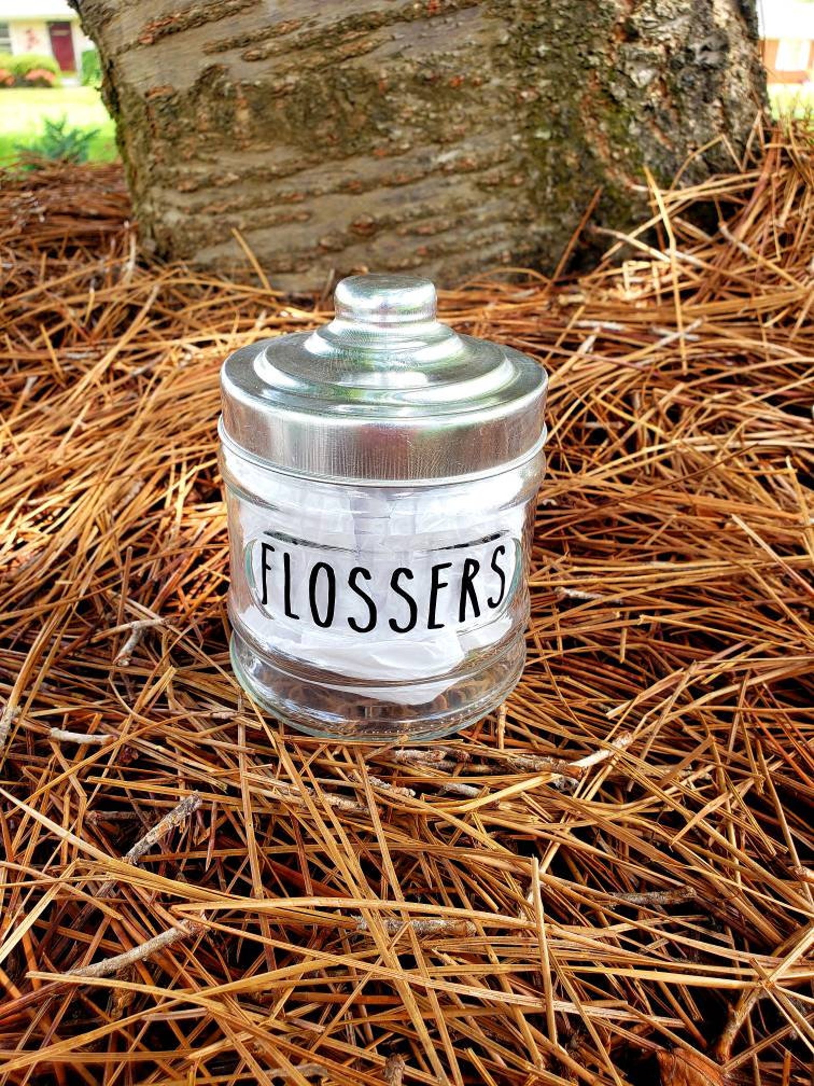 Set of 4 Bathroom Glass Jarsqtipshair Etsy