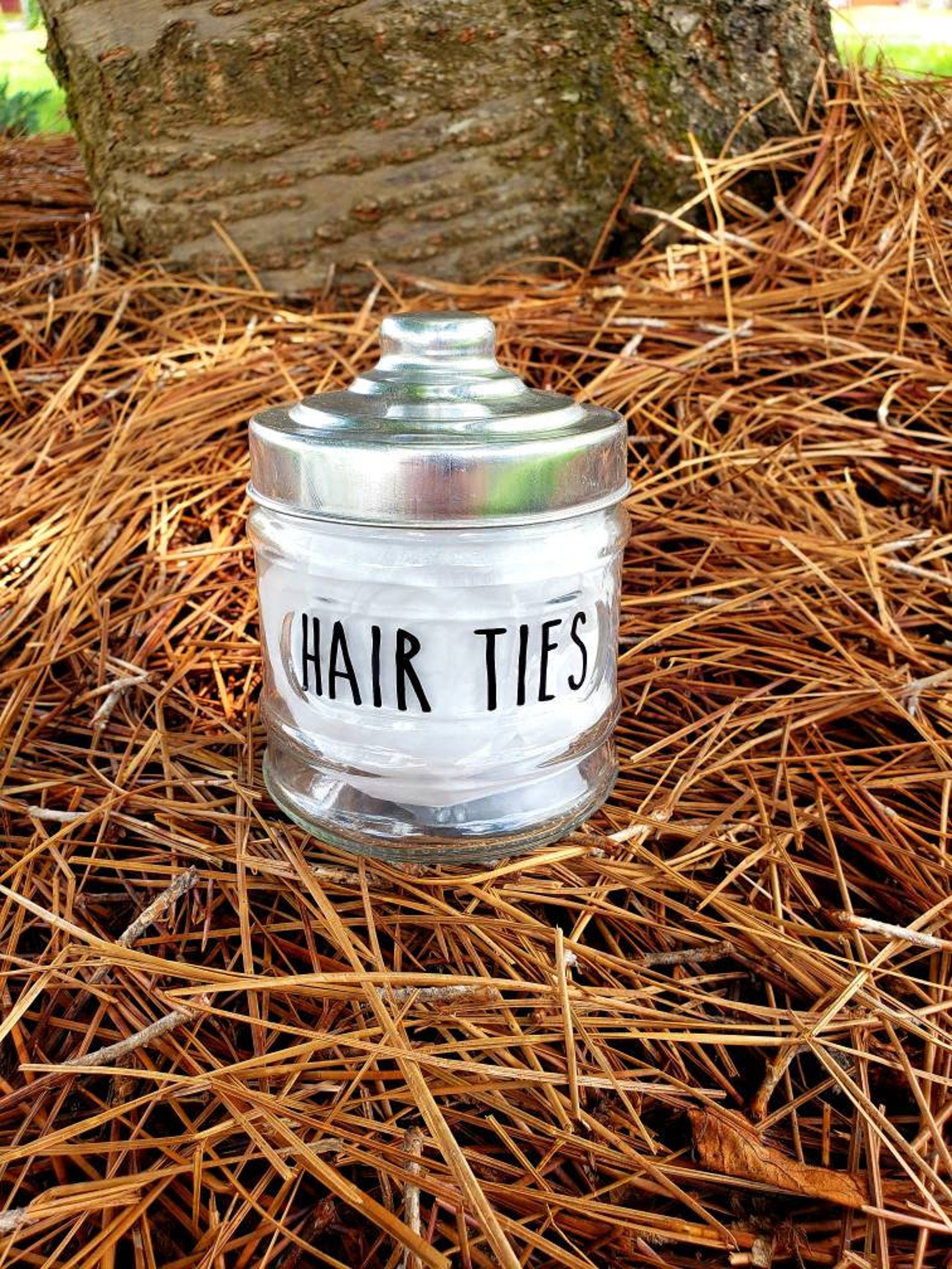 Set of 4 Bathroom Glass Jarsqtipshair Etsy