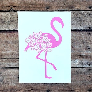 fancy pink Flamingo car decal-Summer-Flower Flamingo-Friend gift-Mom gift-suv truck van decal-Spring-Animal decal-Mothers Day-