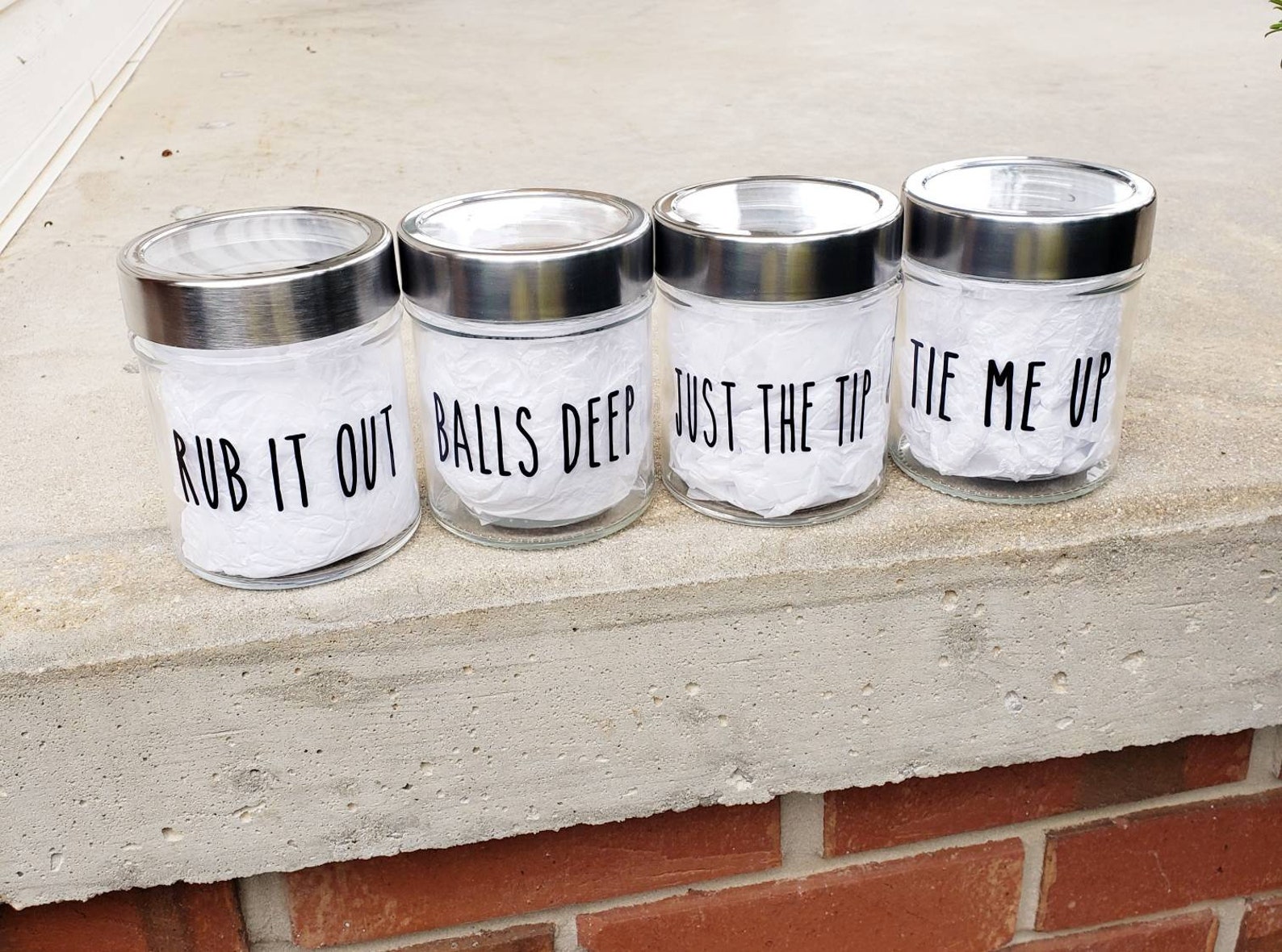 4 Bathroom Jars Funny Bathroom Decor-dirty Words-fathers Day - Etsy