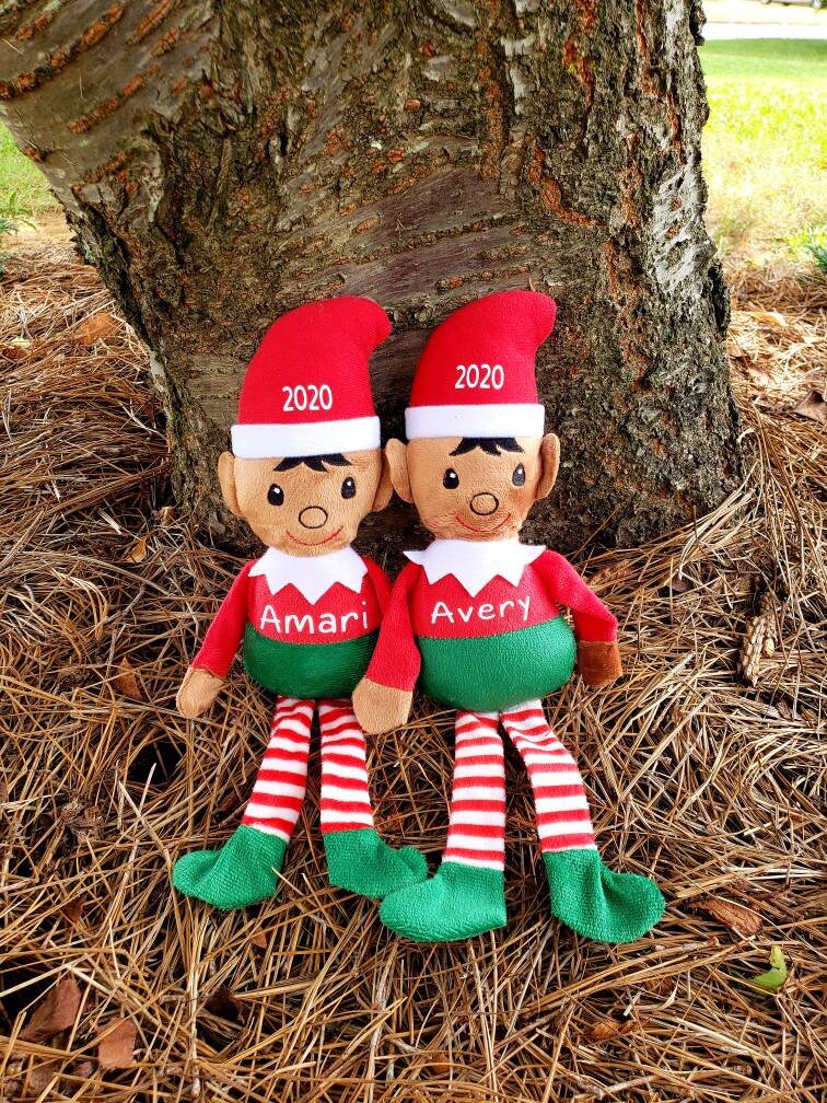 Dollar Tree African American Plush Elves Christmas Elves Mockup