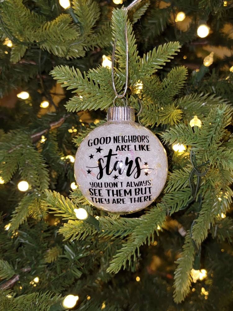 Ikohbadg Christmas Tree Ornament,Great Neighbors Are Hard To Find,Difficult  To Part with and Impossibled To forget,Gift To Your Neighbor Heart Christmas  Ornament 