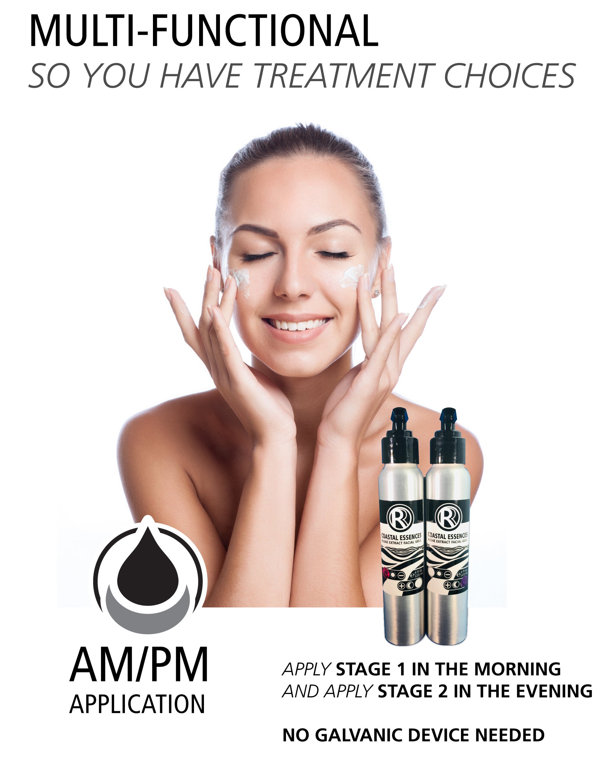 Vegan Conductive Facial Gel Set Clean Eco Friendly Marine Algae