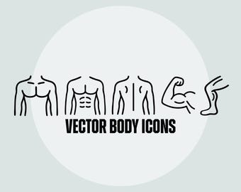 Gym Body Icons Vector Logos SVG and PNG