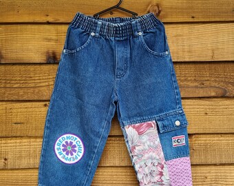 Patchwork Upcycled Vintage High Waisted Children's Jeans