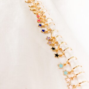 gold plated star huggie hoops